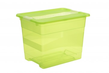 Plastový box Crystal 24 l, svieža zelený, 39,5x29,5x30 cm POSLEDNÝ KUS 