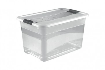 Plastový box Crystal 52 l, priehľadný, 59,5x39,5x34 cm