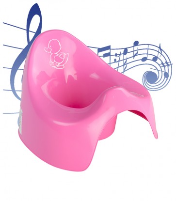 Hudobný detský nočník vo svetle ružovom prevedení s motívom Kačičky - 27x29x23 cm - POSLEDNÝCH 10  KS