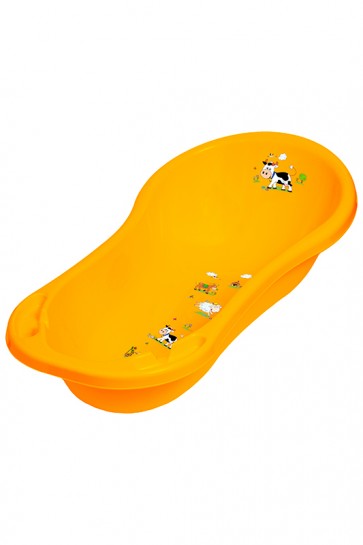 Detská vanička vo svetle oranžovej farbe s motívom Funny Farm - 100x51x31 cm - POSLEDNÝCH 6 KS