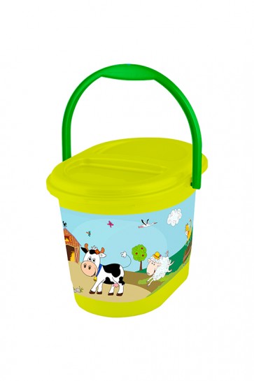 Kýblik na plienky vo svetle zelenej farbe s motívom Funny Farm - 37x26,5x26 cm   POSLEDNÉ 3 KS