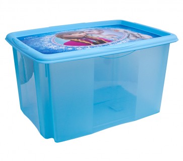 Plastový box Frozen, 45l, modrý s vekom, 55 x 39,5x29,5 cm