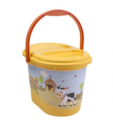 Kýblik na plienky vo svetle oranžovej farbe s motívom Funny Farm - 37x26,5x26 cm - POSLEDNÉ 2 KS