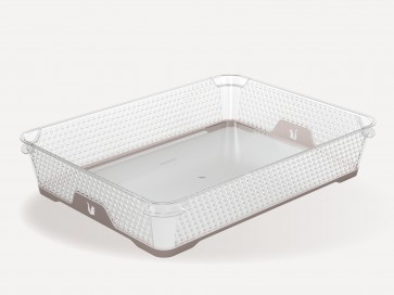 Plastový košík Jonas s protišmykovým dnom, A4, sivý, 36x26,5x7 cm