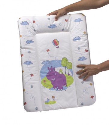 Detská prebaľovacia podložka v bielej farbe s motívom Hippo - 70x50x5 cm - POSLEDNÉ 3 KS