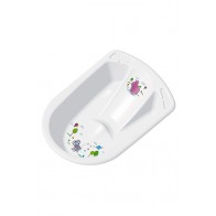 Anatomicky tvarovaná vanička v bielej farbe s motívom Hippo - 80x54x24 cm - POSLEDNÉ 3 KS