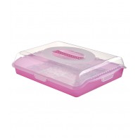 Plastový box PARTY, ružový, 35x45x11 cm