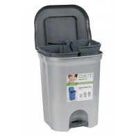 Odpadkový kôš "Step & Close DUO" 2 x 11 l, strieborný   POSLEDNÝCH 8 KS