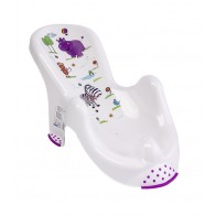 Anatomicky tvarované lehátko v bielej farbe s motívom Hippo - 53x25x22 cm