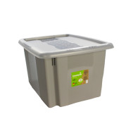 Plastový box Colours, 24 l, sivý s vekom