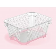 Plastový košík Jonas s protišmykovým dnom, A7, ružový, 16x12x7 cm