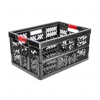 Plastový skladací box, veľký, grafit, 54x37x28 cm