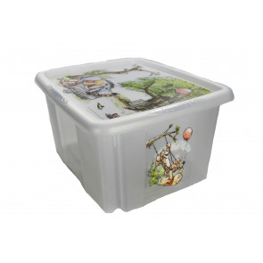 Plastový box Medvedík Pú, 45 l, priehľadný s vekom, 55,5 x 40 x 30 cm 