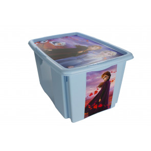 Plastový box Frozen, 24 l, modrý s vekom, 43x36x23 cm 