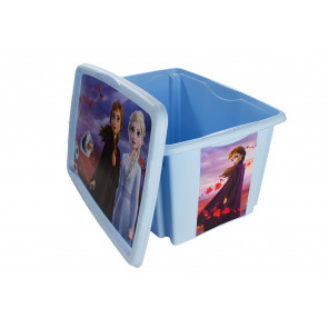 Plastový box Frozen, 45 l, modrý s vekom, 55x39,5x29,5 cm 