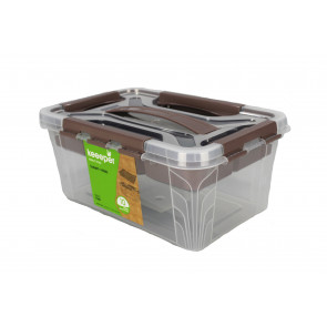 Plastový Clippy box s priehradkou, 4,2 l, priehľadný, 29x19x12,4 cm