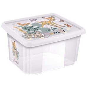 Plastový box Bambi, 24 l, priehľadný s vekom, 42,5 x 35,5 x 22,5 cm