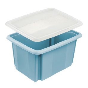 Plastový box Colours, 15 l, modrý s vekom