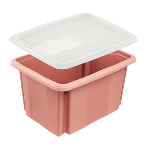 Plastový box Colours, 15l, ružový s vrchnákom