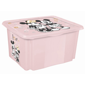 Plastový box Minnie, 45 l, svetlo ružový s vekom, 55,5 x 40 x 30 cm